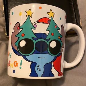 Disney Holiday Mug with Blue and Red Stitch Design